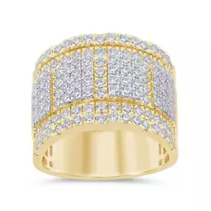 10K SOLID YELLOW GOLD 3 CARAT REAL DIAMOND ENGAGEMENT RING WEDDING PINKY BAND - Picture 1 of 1