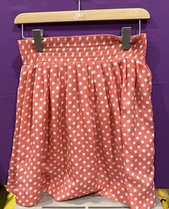 Ezra Size Small Polka Dot Peach Skirt Lined Summer Light VG Used - Picture 1 of 3