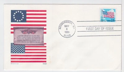 TurtlesTradingPost- American Flag 1988 #2278 FDC-  Artmaster Cachet - Image 1 of 2