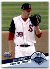 2014 CHOICE CALIFORNIA LEAGUE JUSTIN HALEY SALEM RED SOX #23