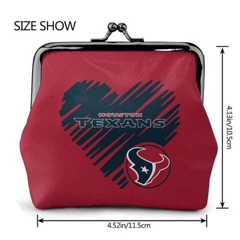 Houston Texans Leather Coin Purse Red Change Purse Love Style Ladies Wallet Cover