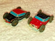 Vintage Cracker Jack Tin Metal Car Prizes  LOT of 2 Marked Japan