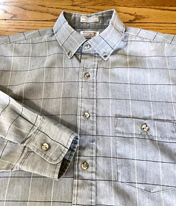 Neuwertiges Vintage 70er Sovereign grau gestreiftes Hemd mit Knopfleiste Long Tall LT 16 - 16,5 - Bild 1 von 4