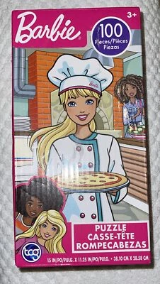Barbie Jigsaw Puzzle pizza chef 100 Pieces 15" x 11.25" Boxed Mattel Kids 3+ NEW - Image 1 of 4