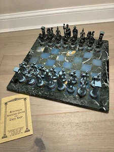 Bronze chess set with Marble/Onyx Chessboard Made In Greece - Picture 1 of 20