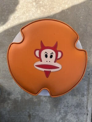 PAUL FRANK Orange foot Stool w/ RED DEVIL Monkey Julius  - New In Box - Image 1 of 4