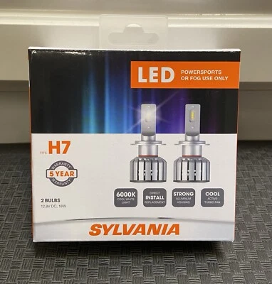 Paquete de 2 bombillas LED Sylvania H7 - H7SL.BX2 - 4059089516151 - Precio de venta sugerido por el fabricante: $100 Foto 1 de 4