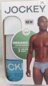 Jockey Organic Cotton 2XL 44-46 Stretch Briefs Low Rise 3 Pack Men's 009534/476 - Picture 1 of 3