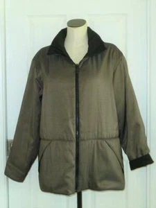 MYCRA PAC Revers Taupe-Bronze & Black Padded Wind Rain Zip Stow Hood Coat S M L - Picture 1 of 12