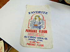 Favorite Pancake Flour - Flour Sack All-O-Wheat Cereal Co. Ogden, Utah 5 lbs 