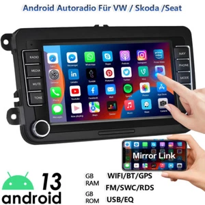 7" Android13 Autoradio GPS Navi WiFi 32GB Für Touran Tiguan VW Golf 5 6 Polo 6R - Bild 1 von 14