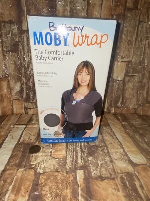 Moby Wrap: el cómodo portabebés eslinga nuevo tejido de peso medio gris pizarra Foto 1 de 4