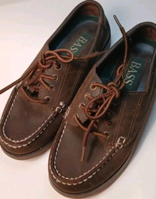 Mocasines Bass de cuero marrón con cordones para zapatos talla 1M para niños Foto 1 de 4