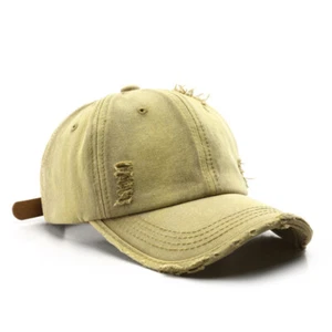 Unisex Men Trucker Distressed Denim Baseball Cap Adjustable Sun Hat Outdoor Chic - Picture 1 of 13