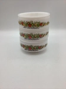 Gemco Le Serveur Spice of Life Condiment Bowls White Glass Corning Ware - Picture 1 of 8
