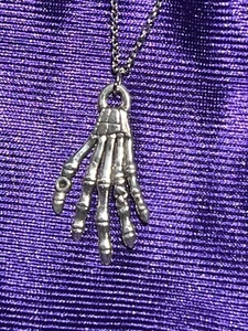 Skull Hand Necklace. Halloween. Goth. Biker. - Picture 1 of 2