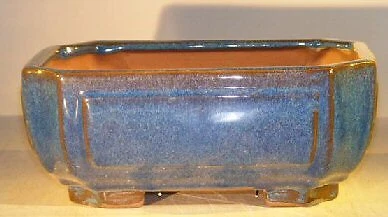 Blue Bonsai Pot Rectangle Ceramic Professional Series Measures: 10'' x 8'' x 4'' - Image 1 of 1
