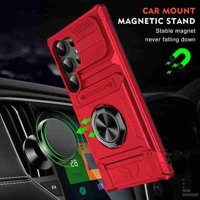 For Samsung S24 S25 FE S25 Ultra A15 Shockproof Magnetic Ring Stand Screen Case