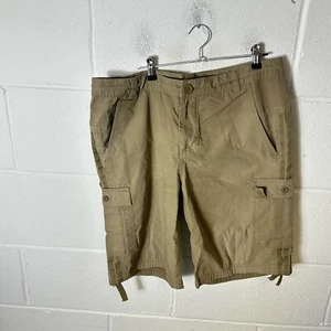 Vintage Adidas Shorts Mens Medium Brown Cargo Hiking Utility Swoosh Y2K Retro - Picture 1 of 12