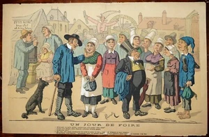 XIX Humour Charge Edmond LAVRATE Le Monde Plaisant Un jour de Foire - Foto 1 di 1