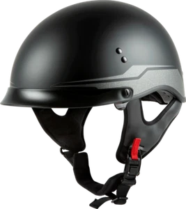 Gmax HH-65 Source Full Dressed Black/Silver Motorcycle Half Helmet Adult Size XS - Bild 1 von 1