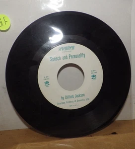 VTG 45 RPM RECORD SEVENTEEN MAGAZINE SPEECH & PERSONALITY CLIFFORD JACKSON - Imagen 1 de 2