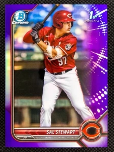 2022 Bowman Draft Chrome Sal Stewart Auto /250 Purple Refractor CDA-SS 1st - Picture 1 of 2