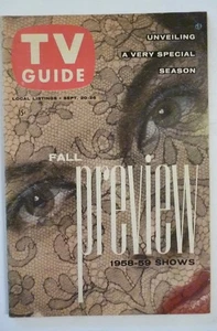 N Carolina Sept TV Guide 1958 FALL PREVIEW McQueen RIFLEMAN Barbara Eden D REED - Picture 1 of 15