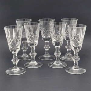 Set of 7 Vintage Clear Crystal Royal Brierley Cordial Glasses Regent Pattern - Picture 1 of 13