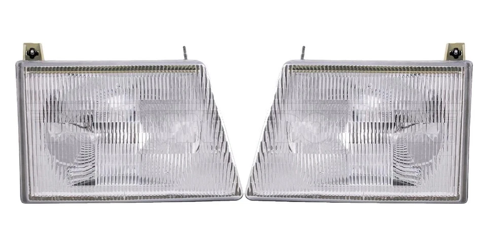 2 Headlight Assemblies For FORD E150 E250 E350 E450 E550 ECONOLINE Halogen - Image 1 of 4