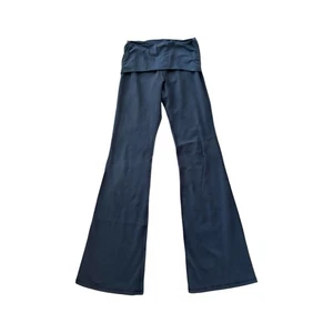 Omgirl Flare Leg Pants Womens M Blue Foldover Waistband Athleisure Yoga - Picture 1 of 7