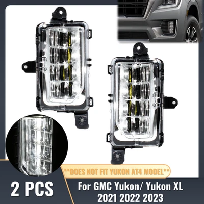 Pair Fog Light For GMC Yukon/ Yukon XL 2021 2022 2023 LED Front Bumper Lamp - Image 1 of 4