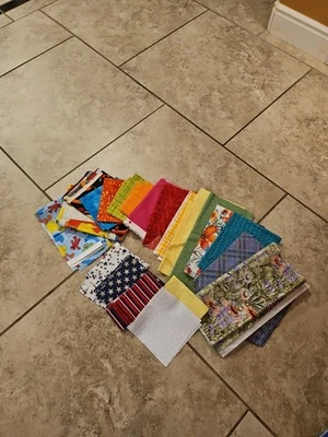 Remnants Fabric For Quilting Squares 18 Colors - Image 1 of 4