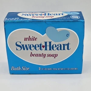 Vintage White Sweet Heart Bath Size Beauty Soap by Purex NOS Good Prop Vtg - Picture 1 of 8