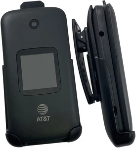 Negro Funda con Clip para Cinturón Soporte Alcatel Smartflip (2019 ), Go Flip-3 - Picture 1 of 9