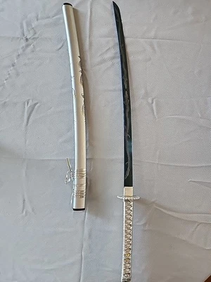 40" Blanco Dragón Samurai Bushido Katana Espada Japonesa Hoja de Acero al Carbono Foto 1 de 4