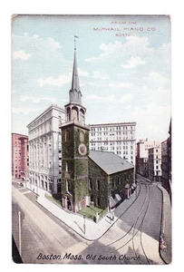 C. 1907 Antique Boston Mass. Old South Church Mcphail Piano Advertisement - Picture 1 of 2