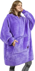 Catalonia Oversized Blanket Hoodie Sweatshirt, Wearable Sherpa Lounging Pullover - Picture 1 of 7