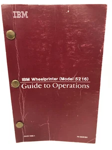 IBM WHEELPRINTER (MODEL 5216) GUIDE TO OPERATIONS MANUAL 8509384 - Bild 1 von 5