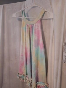 ISABELLA & CHLOE Dress Girls 10 Tye Dye With Flowers Cute - Picture 1 of 9