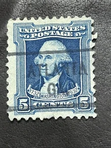 ATLANTA , GEORGIA Precancel on a FIVE Cent George Washington Stamp BICENTENNIAL - Picture 1 of 1