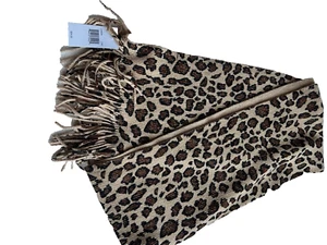 Cejon Fringe Scarf Soft Acrylic & metallic Shine Camel/Tan 70" Oblong 7.5" W - Picture 1 of 6