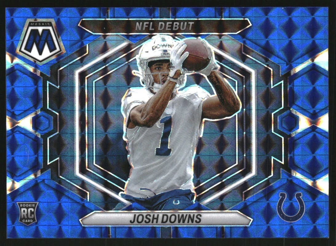 2023 Panini Mosaic NFL Debut Mosaic Blue #15 Josh Downs /99