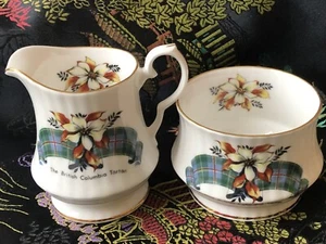 crown Prince England bone chiina sugar and creamer The BC Tartan - Picture 1 of 3