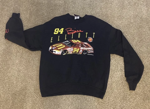 Vintage 1997 Bill Elliott McDonalds NASCAR Racing Crewneck Sweatshirt Adult XL Cover