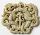 Groer Anhnger Amulett Speckstein geschnitzt Drachen 7,5 x 6,5 cm