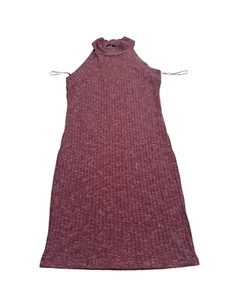 DOTTI Red High Neck Sleeveless Ribbed Dress Women’s Size 14 Good Condition - Picture 1 of 9