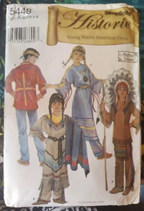 Historic Young Native American Dress Pattern Size A 3-8 Child. Simplicity 5448 - Picture 1 of 4
