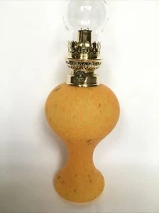 Lampe Öl GAUDARD Frankreich aus Glas Geschliffen Marmor Orange - Picture 1 of 9