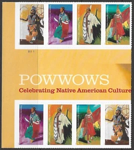 USA Sc. 5981b (F) Powwows 2025 MNH H bloque de placas con canaleta - Imagen 1 de 1